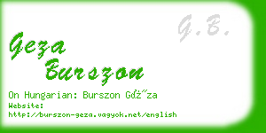 geza burszon business card